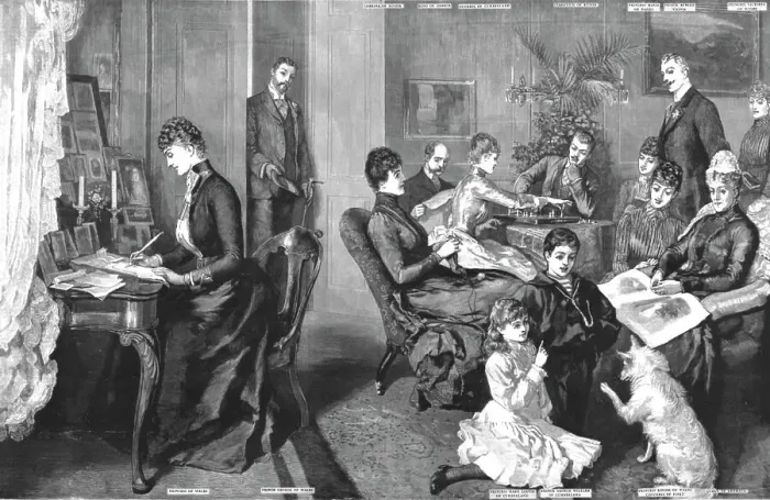 Framed Print : A Family Re-union at the Castle of Fredensborg, Denmark, 1890. Creator: Unknown Framed Print : A Family Re-union at the Castle of Fredensborg, Denmark, 1890. Creator: Unknown