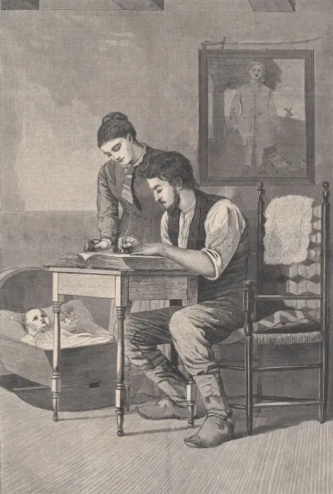 Framed Print : The Family Record (Harpers Bazar, Vol. VIII), August 28, 1875. Creator: Unknown Framed Print : The Family Record (Harpers Bazar, Vol. VIII), August 28, 1875. Creator: Unknown