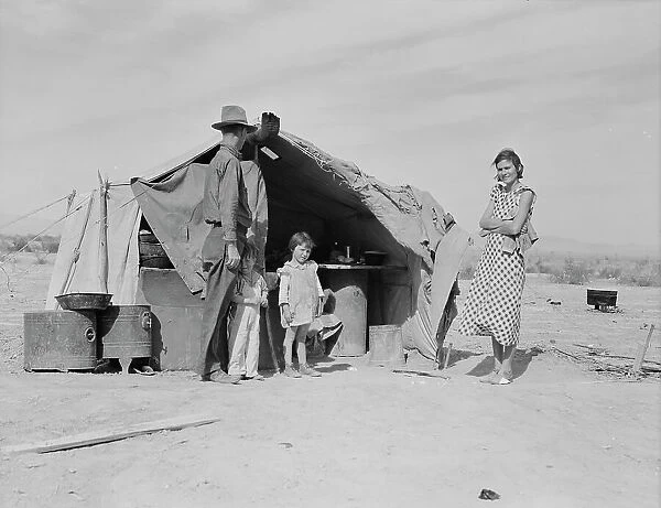 Family of four to be returned to Oklahoma by the Relief Administration, Holtville, California, 1937. Creator: Dorothea Lange