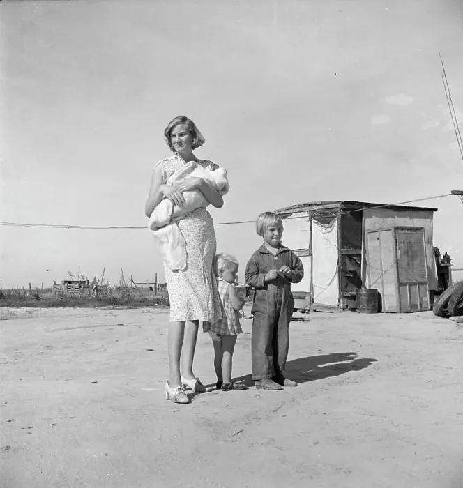 Framed Print : Family of rural rehabilitation client, Tulare County, California, 1938. Creator: Dorothea Lange Framed Print : Family of rural rehabilitation client, Tulare County, California, 1938. Creator: Dorothea Lange