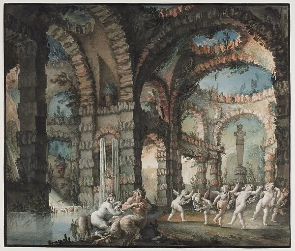 Family of Satyrs with Dancing Cherubs, c. 1775-1776. Creator: Giovanni David (Italian, 1743-1790)
