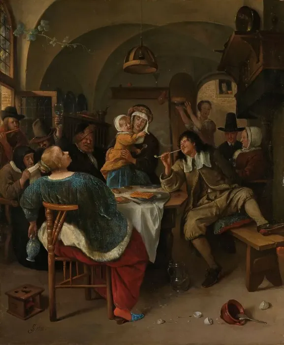 Framed Print : Family scene, 1660-1679. Creator: Jan Steen Framed Print : Family scene, 1660-1679. Creator: Jan Steen