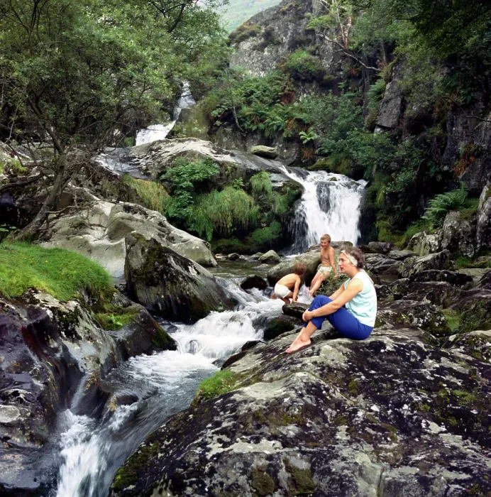 Framed Print : Family scene at Dolgoch Falls, Snowdonia, Wales, 1969. Artist: Michael Walters Framed Print : Family scene at Dolgoch Falls, Snowdonia, Wales, 1969. Artist: Michael Walters