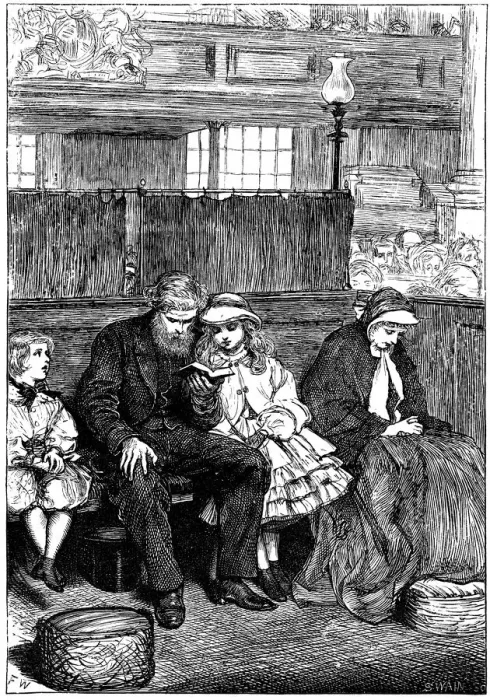 Framed Print : Family at Sunday chruch service in their Box Pew, London, 1862 Framed Print : Family at Sunday chruch service in their Box Pew, London, 1862