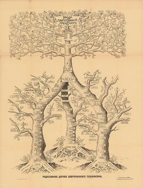 The family tree of modern socialism, 1906. Creator: Anonymous master