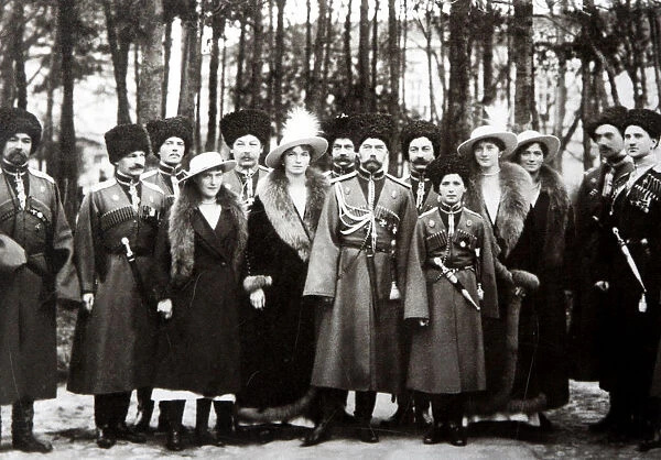 The Family of Tsar Nicholas II of Russia with the Kuban Cossacks, c. 1916