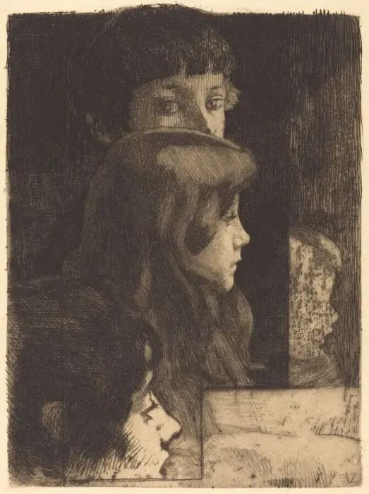 Framed Print : A Family (Une famille), 1890. Creator: Paul Albert Besnard Framed Print : A Family (Une famille), 1890. Creator: Paul Albert Besnard
