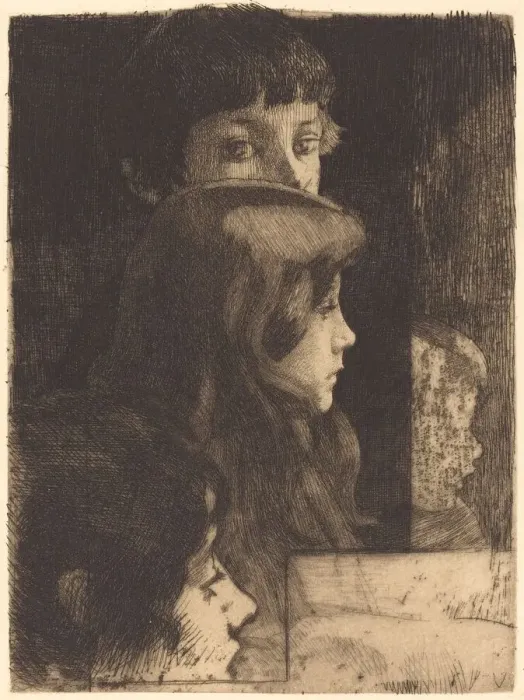 Framed Print : A Family (Une famille), 1890. Creator: Paul Albert Besnard Framed Print : A Family (Une famille), 1890. Creator: Paul Albert Besnard
