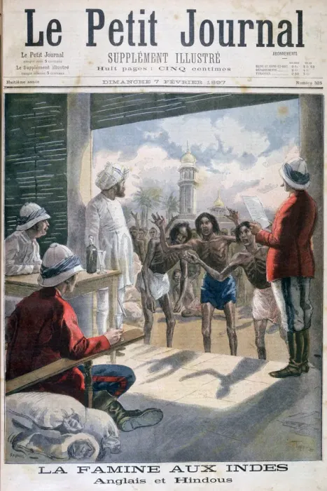 Framed Print : Famine in India, 1897. Artist: F Meaulle Framed Print : Famine in India, 1897. Artist: F Meaulle