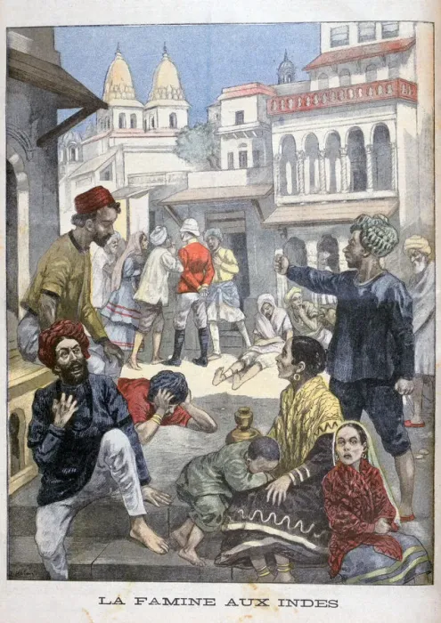 Framed Print : Famine in the India, 1900. Artist: Joseph Belon Framed Print : Famine in the India, 1900. Artist: Joseph Belon