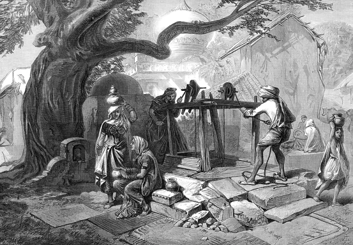 Framed Print : The Famine in India: the village well, 1874. Creator: William Hollidge Framed Print : The Famine in India: the village well, 1874. Creator: William Hollidge