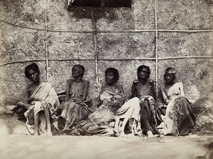 Framed Print : Famine in Mysore, India: six emaciated women, five sitting and one leaning on another's lap, 1876-78 Creator: Willoughby Wallace Hooper. Famine in Mysore Framed Print : Famine in Mysore, India: six emaciated women, five sitting and one leaning on another's lap, 1876-78 Creator: Willoughby Wallace Hooper. Famine in Mysore