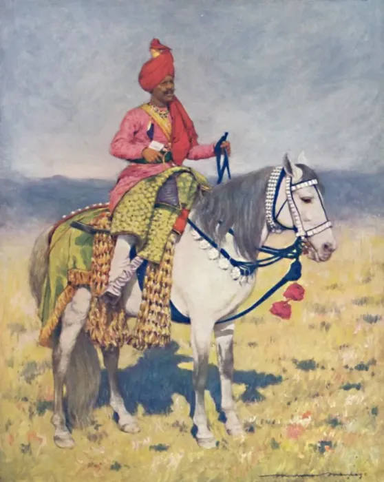 Framed Print : A Famous Dancing Horse - Bombay Chiefs Camp, 1903. Artist: Mortimer L Menpes Framed Print : A Famous Dancing Horse - Bombay Chiefs Camp, 1903. Artist: Mortimer L Menpes