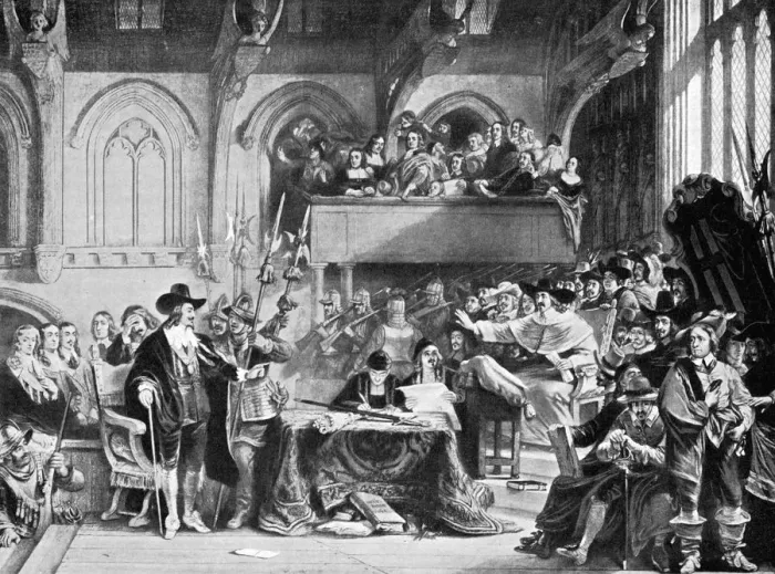 Framed Print : The famous trial of Charles I in Westminster Hall in January, 1649 (c1905) Framed Print : The famous trial of Charles I in Westminster Hall in January, 1649 (c1905)