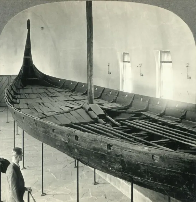 Framed Print : The Famous Viking Ship (Restored) at the Bygdo Museum, Oslo, Norway, c1930s. Creator: Unknown Framed Print : The Famous Viking Ship (Restored) at the Bygdo Museum, Oslo, Norway, c1930s. Creator: Unknown