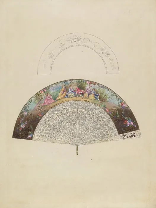 Framed Print : Fan, c. 1936. Creator: Jessie M. Benge Framed Print : Fan, c. 1936. Creator: Jessie M. Benge