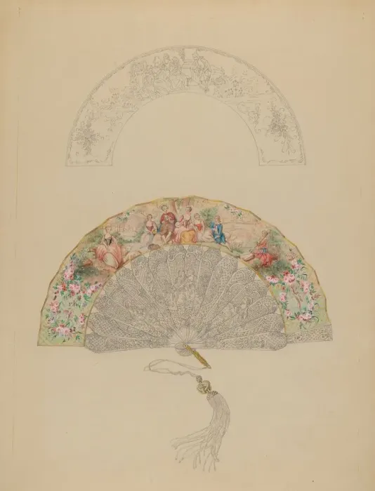 Framed Print : Fan, c. 1936. Creator: Rosalia Lane Framed Print : Fan, c. 1936. Creator: Rosalia Lane