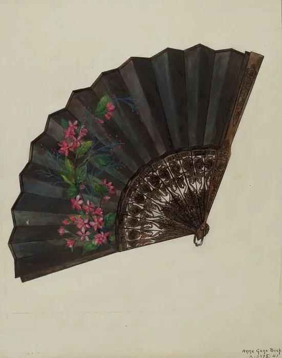 Framed Print : Fan, c. 1937. Creator: Ann Gene Buckley Framed Print : Fan, c. 1937. Creator: Ann Gene Buckley