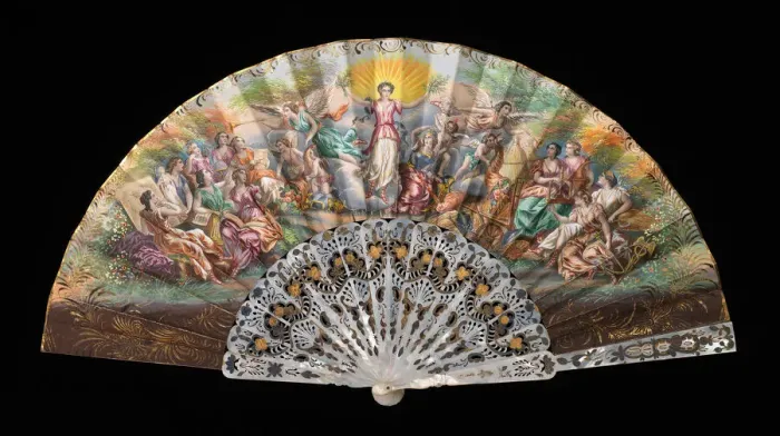 Framed Print : Fan, European, 1855-65. Creator: Unknown Framed Print : Fan, European, 1855-65. Creator: Unknown