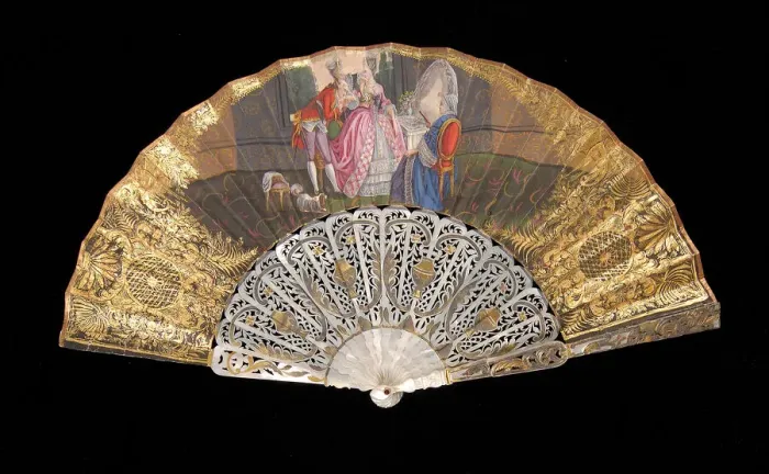 Framed Print : Fan, European, 1855-65. Creator: Unknown Framed Print : Fan, European, 1855-65. Creator: Unknown