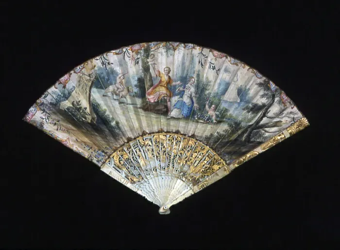 Framed Print : Fan, France, 18th century. Creator: Unknown Framed Print : Fan, France, 18th century. Creator: Unknown