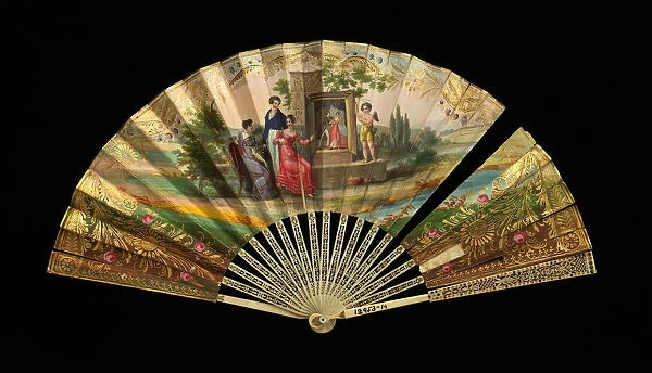 Fan, French, 1820-30. Creator: Dubois