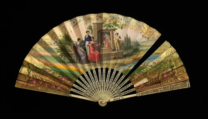 Framed Print : Fan, French, 1820-30. Creator: Dubois Framed Print : Fan, French, 1820-30. Creator: Dubois