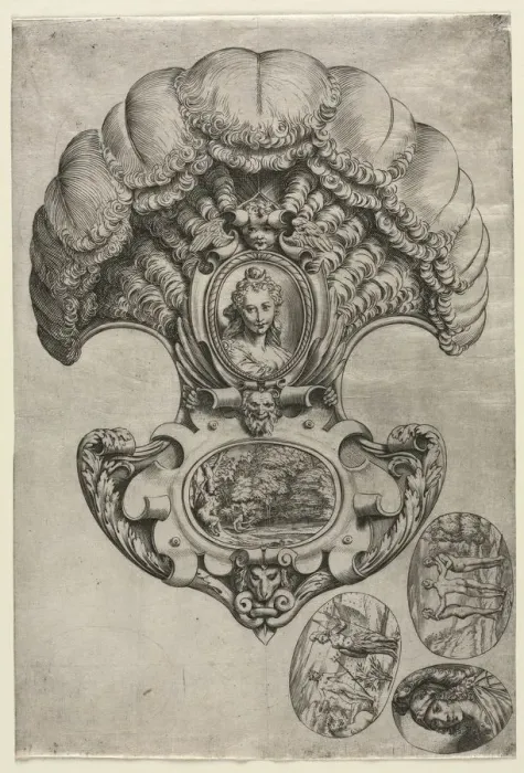 Framed Print : The Fan (LEventail ), c. 1589-1595. Creator: Agostino Carracci (Italian, 1557-1602) Framed Print : The Fan (LEventail ), c. 1589-1595. Creator: Agostino Carracci (Italian, 1557-1602)