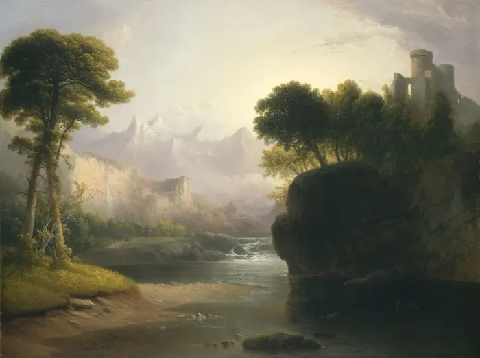 Framed Print : Fanciful Landscape, 1834. Creator: Thomas Doughty Framed Print : Fanciful Landscape, 1834. Creator: Thomas Doughty