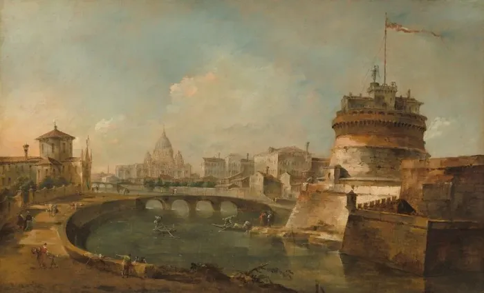Framed Print : Fanciful View of the Castel Sant Angelo, Rome, c. 1785. Creator: Francesco Guardi Framed Print : Fanciful View of the Castel Sant Angelo, Rome, c. 1785. Creator: Francesco Guardi