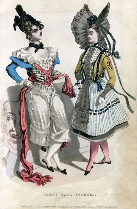 Framed Print : Fancy ball dresses, 1830 Framed Print : Fancy ball dresses, 1830