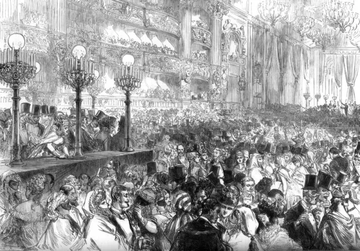 Framed Print : Fancy-dress ball at the new Grand Opera House, Paris, for the benefit of the poor, 1875