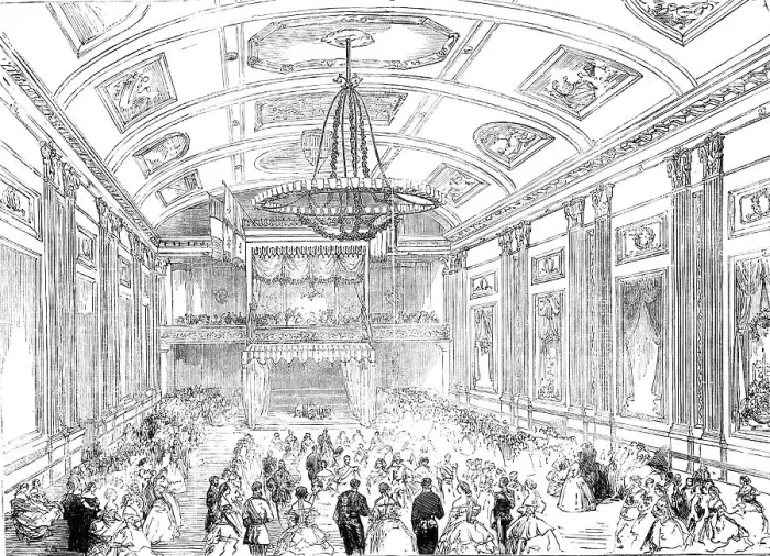 Framed Print : The Fancy Dress Ball of the Royal Academy of Music at the Hanover-Square Rooms, 1856. Creator: Unknown Framed Print : The Fancy Dress Ball of the Royal Academy of Music at the Hanover-Square Rooms, 1856. Creator: Unknown