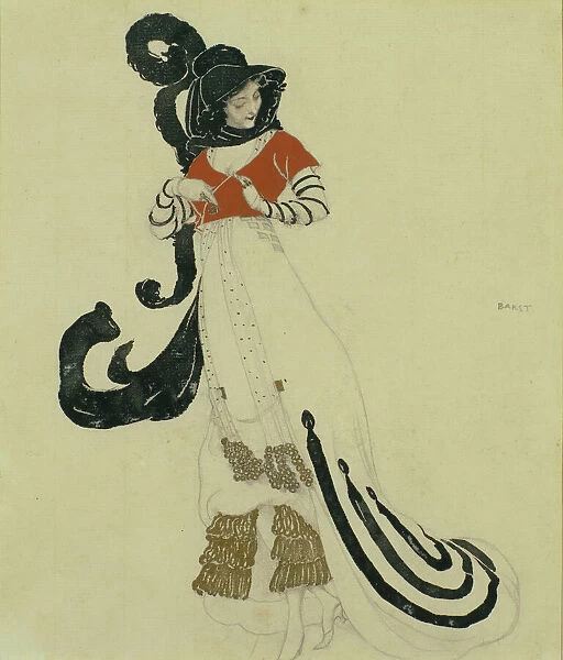 Fancy Dress Costume Design, c. 1914. Artist: Bakst, Leon (1866-1924)