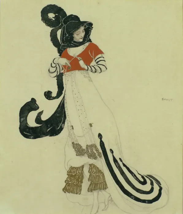 Framed Print : Fancy Dress Costume Design, c. 1914. Artist: Bakst, Leon (1866-1924) Framed Print : Fancy Dress Costume Design, c. 1914. Artist: Bakst, Leon (1866-1924)
