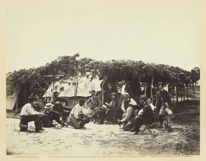 Framed Print : A Fancy Group, in Front of Petersburg, August 1864. Creator: David Knox Framed Print : A Fancy Group, in Front of Petersburg, August 1864. Creator: David Knox