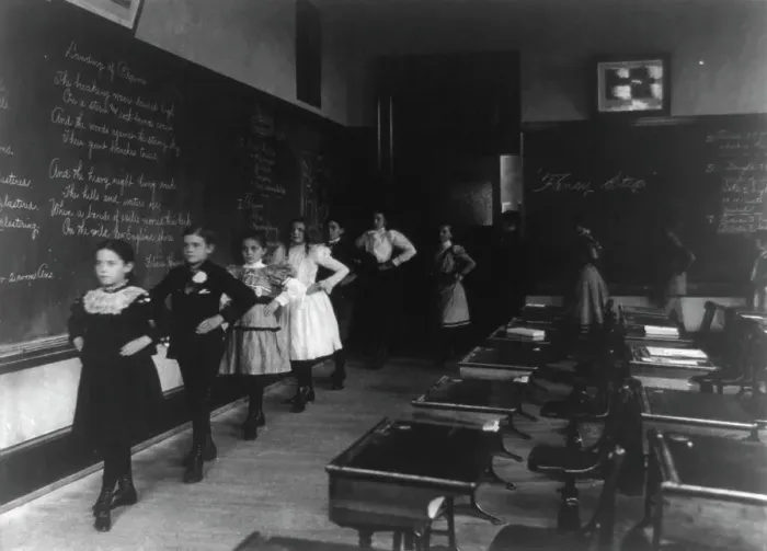 Framed Print : Fancy step around the classroom, 3rd Division, (1899?). Creator: Frances Benjamin Johnston. Fancy step around the classroom, 3rd Division, (1899?). Creator: Frances Benjamin Johnston Framed Print : Fancy step around the classroom, 3rd Division, (1899?). Creator: Frances Benjamin Johnston. Fancy step around the classroom, 3rd Division, (1899?). Creator: Frances Benjamin Johnston