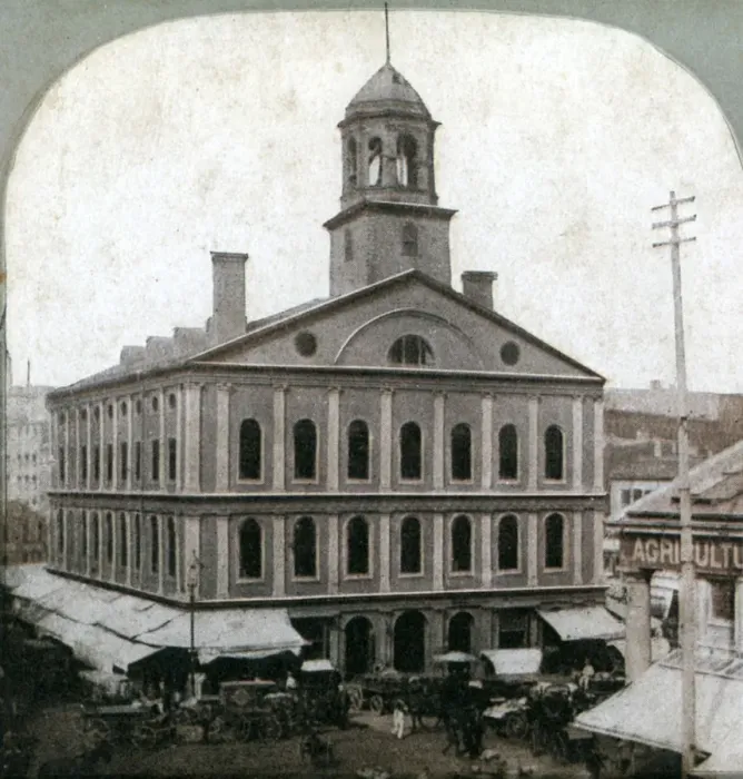 Framed Print : Faneuil Hall, Boston, Massachusetts, USA, late 19th century Framed Print : Faneuil Hall, Boston, Massachusetts, USA, late 19th century