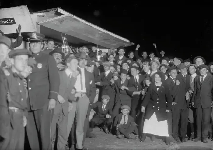 Framed Print : Fans outside the Polo Grounds, NY, 1913. Creator: Bain News Service Framed Print : Fans outside the Polo Grounds, NY, 1913. Creator: Bain News Service