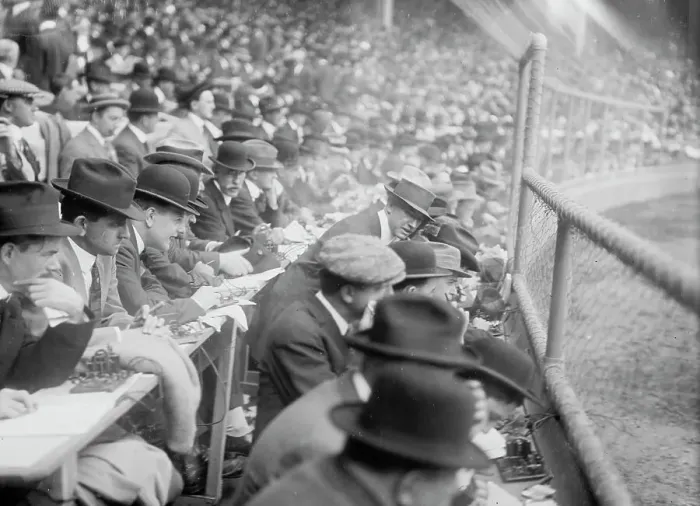 Framed Print : Fans, Polo Grounds, 1913. Creator: Bain News Service Framed Print : Fans, Polo Grounds, 1913. Creator: Bain News Service