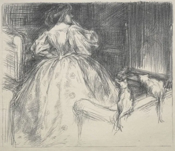 Framed Print : The Fantastic Dress, 1890. Creator: Charles Hasslewood Shannon (British, 1863-1937) Framed Print : The Fantastic Dress, 1890. Creator: Charles Hasslewood Shannon (British, 1863-1937)