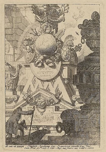 Fantasy of an Antique Trophy to Augustus, 1770 / 1780. Creator: Karl Schutz
