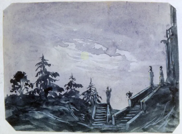 Framed Print : Fantasy Castle in Moonlight II, 1820-1876. Artist: George Sand Framed Print : Fantasy Castle in Moonlight II, 1820-1876. Artist: George Sand