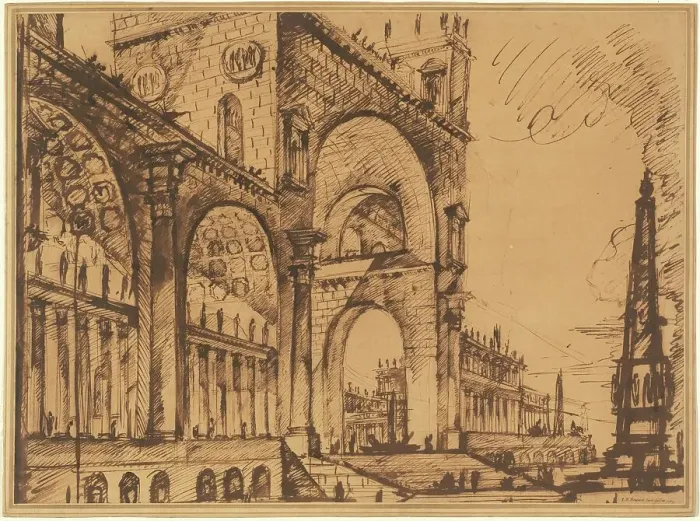 Framed Print : Fantasy on a Magnificent Triumphal Arch, 1765. Creator: Giovanni Battista Piranesi Framed Print : Fantasy on a Magnificent Triumphal Arch, 1765. Creator: Giovanni Battista Piranesi
