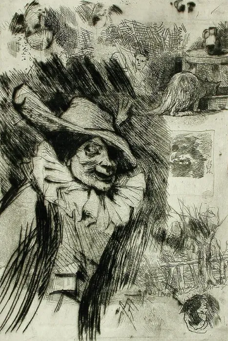 Framed Print : Fantoche, 1874. Creator: Félicien Rops Framed Print : Fantoche, 1874. Creator: Félicien Rops