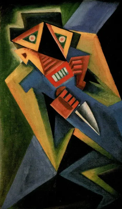 Framed Print : Fantomas, 1918. Artist: Capek, Josef (1887-1945) Framed Print : Fantomas, 1918. Artist: Capek, Josef (1887-1945)