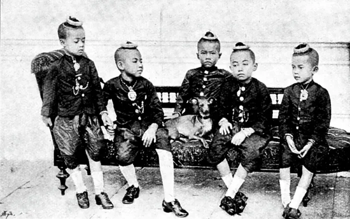 Framed Print : The Far East: the late Crown Prince of Siam and some of his brothers, 1895. Creator: Unknown