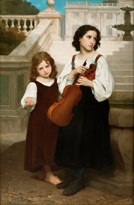 Framed Print : Far from Home, 1868. Creator: Bouguereau, William-Adolphe (1825-1905) Framed Print : Far from Home, 1868. Creator: Bouguereau, William-Adolphe (1825-1905)