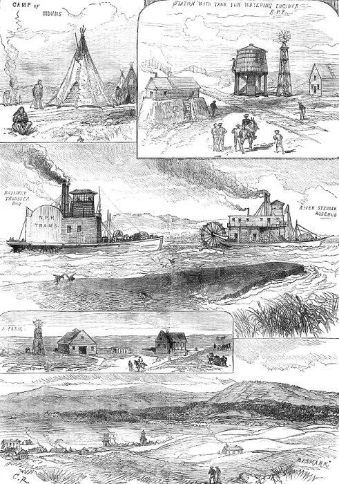 Framed Print : The Far West of America: sketches in the Dakota Territory, 1881. Creator: Unknown Framed Print : The Far West of America: sketches in the Dakota Territory, 1881. Creator: Unknown