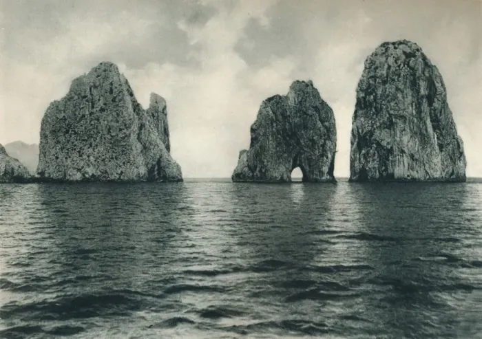 Framed Print : The Faraglioni, Capri, Italy, 1927. Artist: Eugen Poppel Framed Print : The Faraglioni, Capri, Italy, 1927. Artist: Eugen Poppel